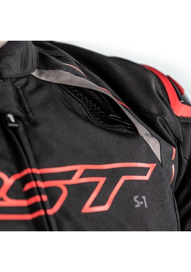 Rst S1 Mevsimlik Motosiklet Ceketi Siyah Kırmızı