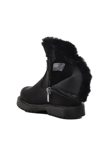Siyah Kaymaz Taban İçi Kürklü Kız Çocuk Bot 24064 P Siyah
