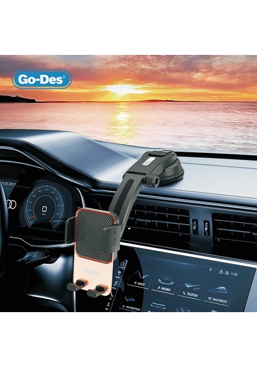Go-des Gd-hd328 360 Derece Dönebilen Vakumlu Tasarım Araç İçi Telefon Tutucu Siyah