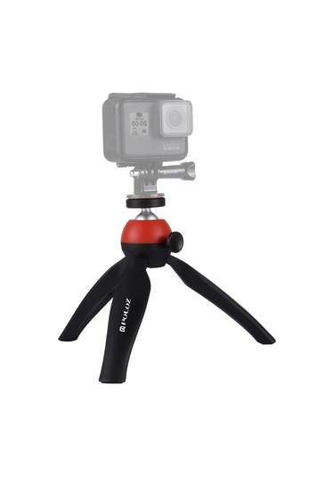 Akıllı Telefonlar İçin 360 Derece Top Kafa Ve Telefon Kelepçesi İle Puluz Cep Mini Tripod Dağı Kırmızı