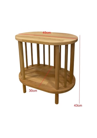 Yan Sehpa - Komodin - Salon - Oturma Odası Zigon Sehpa Safir Meşe