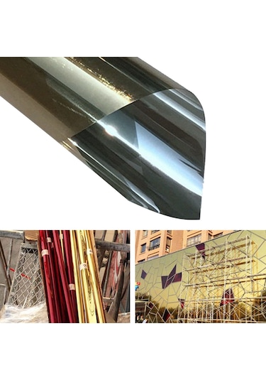 Sones Uv Yansıtıcı Tek Yönlü Gizlilik Dekorasyon Cam Pencere Filmi Etiketi, Genişlik: 50cm, Uzunluk: 1m Altın