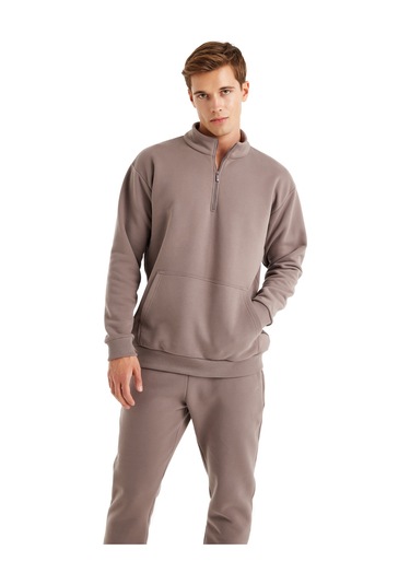 Blackspade Erkek Sweatshirt 40620 - Vizon Vizon