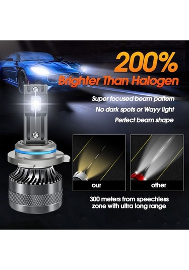 Ebitda 120w Süper Parlak Ip68 Su Geçirmez Led Far H1/h4/h7/h11/9005/9006 - 12,000lm, Küçük Boyutlu