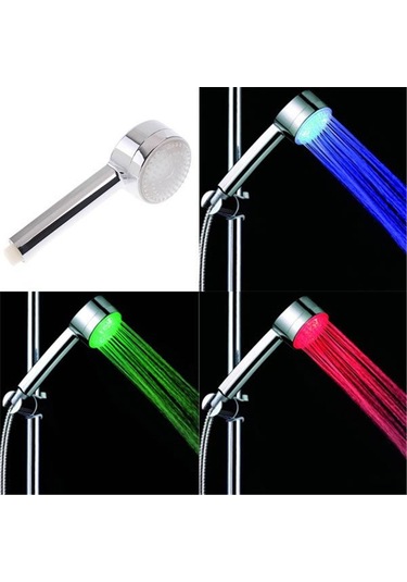 Lebıhmurah Bf76 Led Renkli Otomatik Sıcaklık Sensörü El Duş Başlığı Aracı Çok Renkli