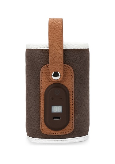 Maiyame Usb Sıcaklık Regülasyonlu Dışarıda Kullanıma Uygun Bebek Biberon Isıtıcı Çantası - Kahverengi Kahverengi