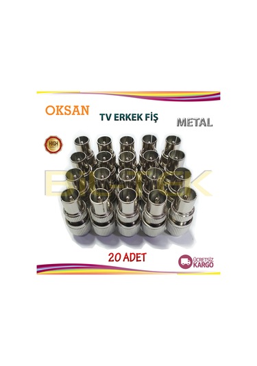 Oksan Metal Tv Erkek Fiş 20 Adet