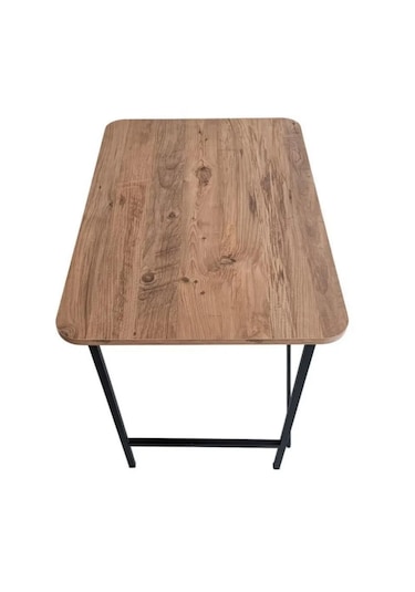 Orlando Metal Ayaklı Çalışma Ofis Bilgisayar Masası Ahşap Masa Kahverengi