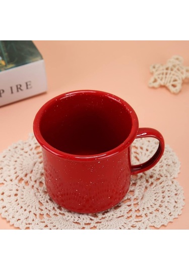 16oz Açık Hava Kamp Kupaları- Emaye Kamp Kupaları- Emaye Kahve Çay Kamp Kupası Kupaları- Kamp Balıkçılık Piknik Yürüyüş İçin Kahve Çay Kupaları Diğer