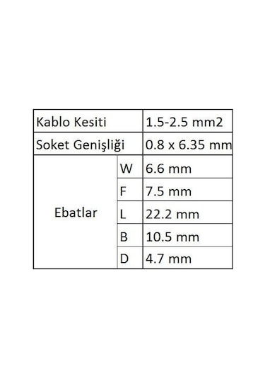 GFFD2638 Tam İzoleli Dişi Faston Kablo Ucu 100 Adet