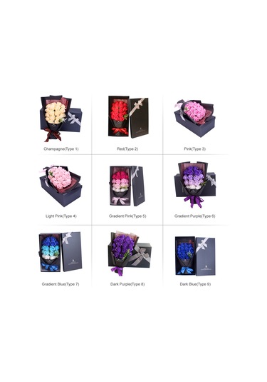 Geeroyoo Renkli Gradyan 18 Adet Sabun Gül Buketi - Romantik Dekor Ve Hediye Seçeneği