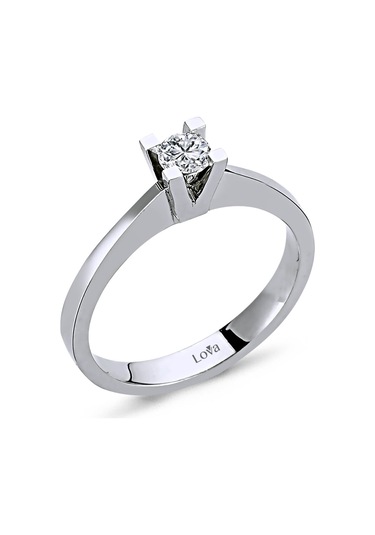 Lova F Renk 0,21 Karat Pırlanta Tektaş Yüzük - HRD Sertifikalı