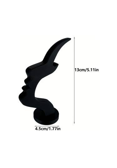 Gateesat Siyah İnsan Yüzü Şeklinde Gözlük Tutucu - Modern Minimalist Masaüstü Organizer Siyah