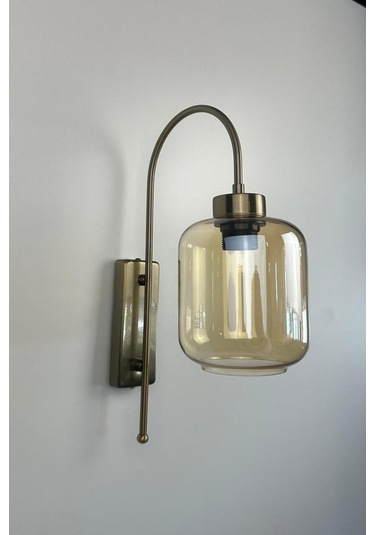 Serra Bal Rengi Cam Aplik Duvar Lambası Modern Otel Cafe Vintage Salon Yatak Odası Merdiven Retro Bal