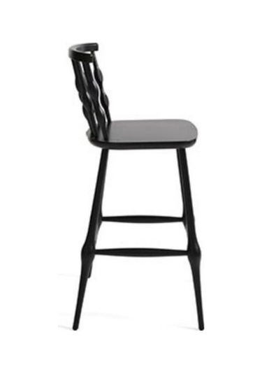 Natura Retro Ahşap Bar Sandalyesi Siyah