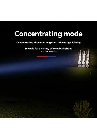 Led Güçlü Işık Uzun Menzilli El Feneri Açık Kamp Balıkçılık El