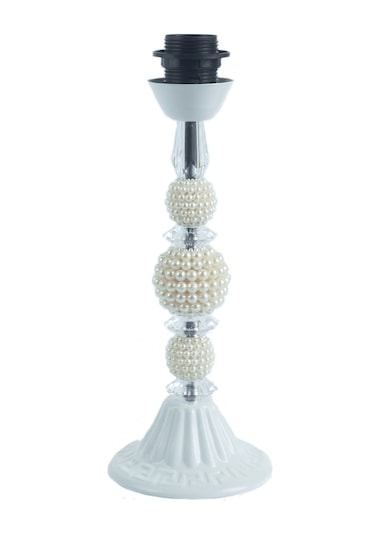 Mor Kadife Abajur İncili Metal Ayak Model Ab0772 Diğer