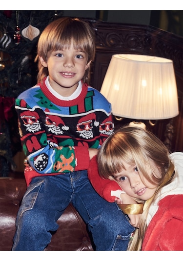 Koton Yılbaşı Kazağı Uzun Kollu Bisiklet Yaka Multıcolor 4wkb90004tt 4WKB90004TTMIX Mavi