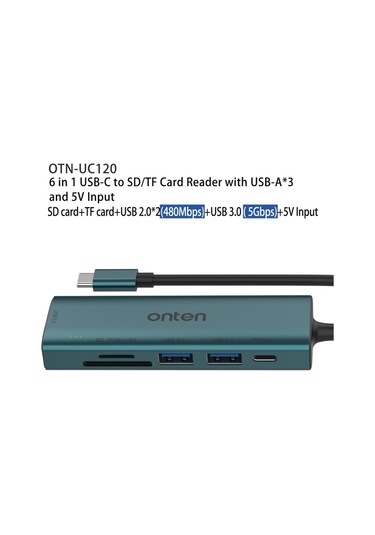 Onten Uc120 Usb-c'den Sd / Tf Kart Okuyucuya Usb Hub Diğer