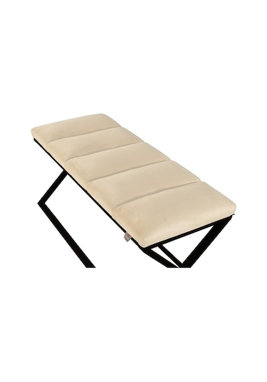 Varcera Black- Krem Dilimli Model Puf & Bench & Koltuk & Oturma Bankı & Yatak Odası Önü