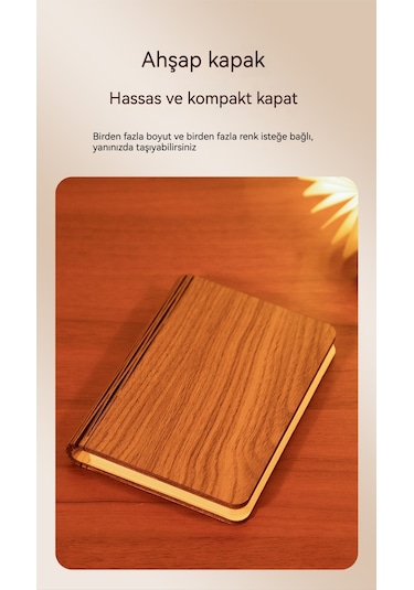 Led Şahşap Kitap Lambası Katlanıyor Sayfa Gece Lambası 1 Diğer