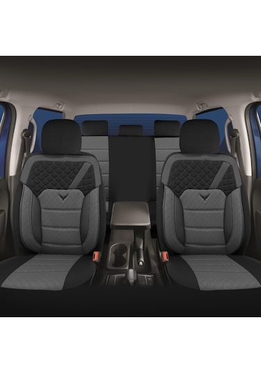 Pandami Oto Koltuk Kılıfı, Tam Set, Gofraj / Gri