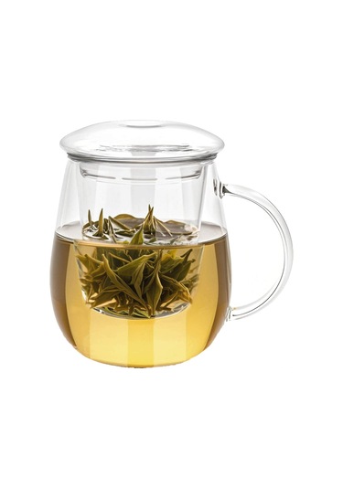 Yaozixa Borosilikat Cam Şişe, Filtreli Ve Kapaklı, 500ml, Yüksek Sıcaklığa Dayanıklı, Çay/içecek Hazırlama, Mantar Desenli, Günlük Kullanım Şeffaf