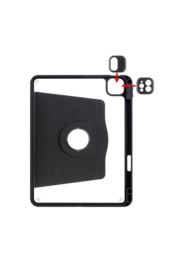 İpad Pro 11 2024 M4 Mvv83tu/a Mwr83tu/a Termik Kalem Bölmeli Dönebilen Standlı Kılıf Kapaklı Kılıf