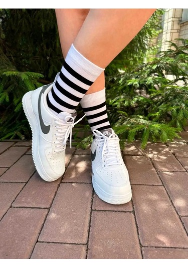 Beautısoks Şeritli Uzun Çoraplar 167203182 Beyaz