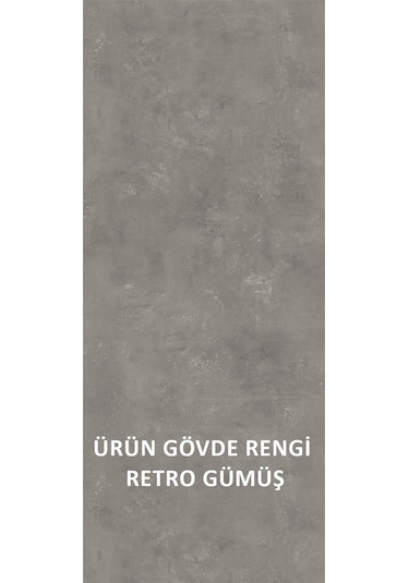 Karen Banyo Gümüş 65 Cm Lavabolu Banyo Dolabı Retro Gümüş-beyaz Lavabo Dahil Gümüş