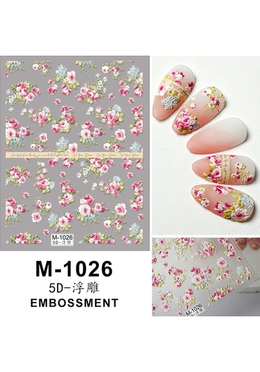 Nail Art Etiketler Çıkartmaları 5d Kabartmalı Kendinden Yapışkanlı Karikatür Çiçek Kelebek Yıldız Tırnak Çıkartmaları Menekşe