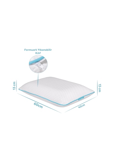 Viscofoam Boyun Destekli Ortopedik Yastık Tombul Visco Yastık - 59x39x13cm