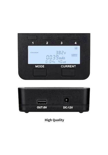 Monyee Akıllı Şarj Cihazı: 4 Slotlu Lcd Ekranlı, Ni-mh/ni-cd/li-ion Piller İçin Otomatik Şarj