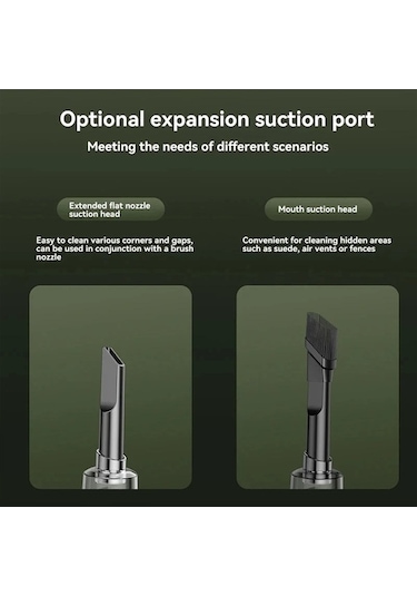 Shineyee Kablosuz Güçlü Araç Süpürgesi - 29000pa Emiş Gücü, 120w Motor, Çift Filtreli, Pil Göstergeli Yeşil Model Yeşil
