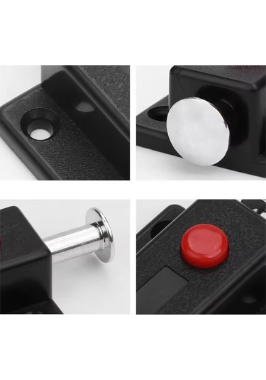 Butonlu Plastik Yaylı Mandallı Mobilya Dolap Kilidi, Soyunma Odası Kapı Kilidi, Karma