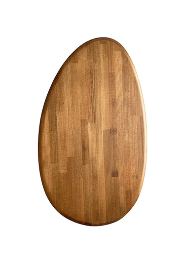 Fawdecor Asimetrik Masif Ahşap Modern İskandinav Oval Ceviz