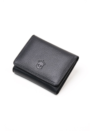 Ancora Leather Hakiki Deri Gizli Mıknatıslı Ünisex Cüzdan-46200 Siyah - Kırmızı