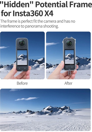 Dofolink Sunnylife X4-bk809 Insta360 X4 İçin Alüminyum Kamera Korumalı Kafes, Çift Soğuk Ayaklı, Genişletilebilir Çerçeve, 32g Hafif, Anti-düşük