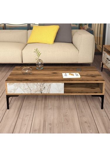 Variant Istanbul Orta Sehpa - Ceviz / Beyaz Mermer