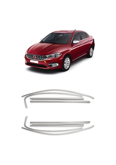 Fiat Egea Sedan Krom Cam Çerçevesi Ful Set 2016-2021 8 Parça