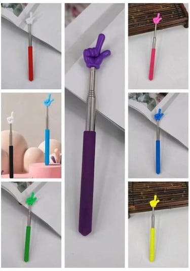 Parmak Okuma Çubuğu Geri Çekilebilir Paslanmaz Çelik Hafif Taşınabilir Öğretim Çubuğu Beyaz Tahta İşaretçi El Sunumu Teleskopik Çubuk