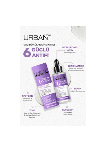 Urban Care Expert No.6 Biotin Caffeine Dökülme Karşıtı Saç Bakım Serumu-50 Ml-vegan