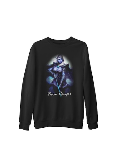 Dota 2 - Drow Ranger Siyah Erkek Kalın Sweatshirt