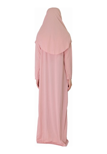 Pudra Fermuarsız Namaz Elbisesi Pudra