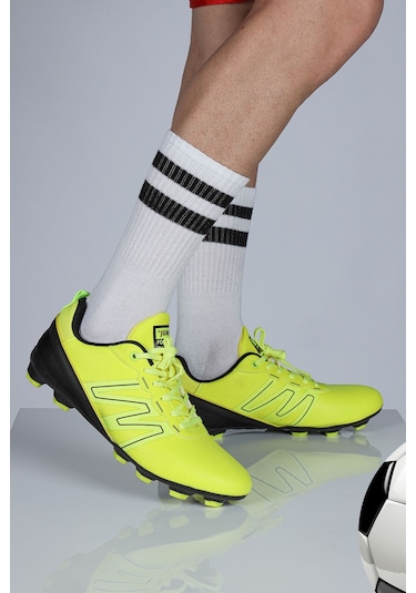 Jump 28524 Neon Yeşil - Siyah Çim Halı Saha Krampon Futbol Ayakkabısı