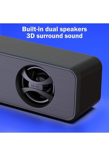 Primepickings Mikro Bilgisayar Hoparlörü Matte Black Kablolu Küçük Masaüstü Ses Sistemi