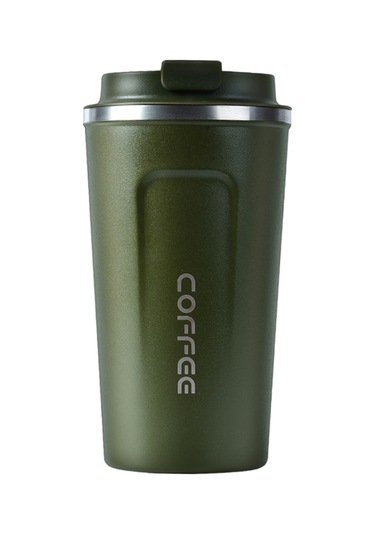 Hfambition 304 Çelik Çift Katmanlı Vakumlu Termos, Yeşil 510ml Seyahat & Ofis Bardak Siyah