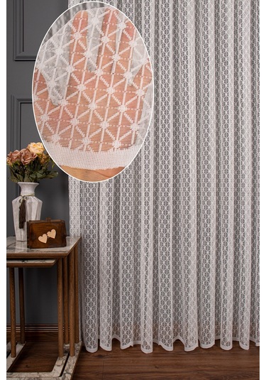 Karo Desen Örme Tül Perde 1139