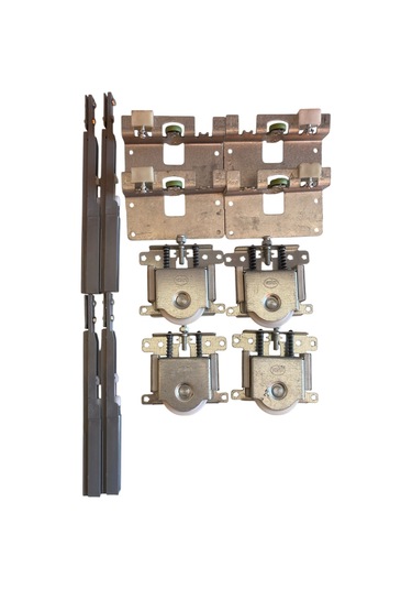 Yeşilax Sürgülü Dolap Ray Sistemi Üstten Askı Mekanizma Rulmanlı Krom