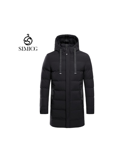 Yeni Erkek Kapüşonlu Orta Boy Şişme Mont Siyah